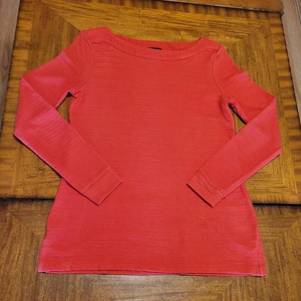 Talbots Orange Ribbed Lightweight Sweater